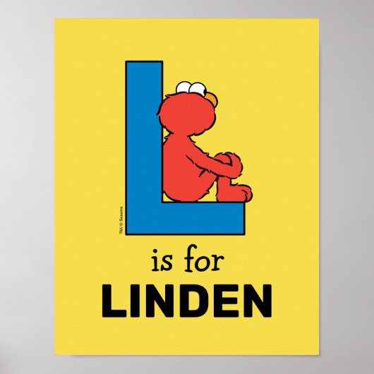 Elmo Alphabet | L Blauw Poster (Voorkant)