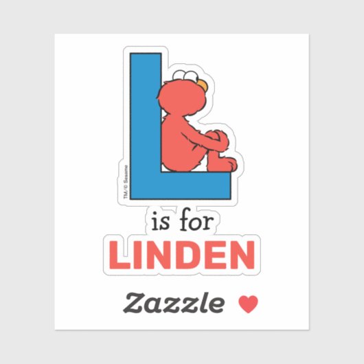 Elmo Alphabet | L Blauw Sticker (Vel)
