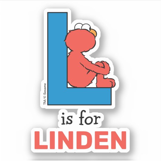 Elmo Alphabet | L Blauw Sticker (Voorkant)