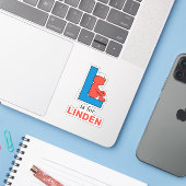 Elmo Alphabet | L Blauw Sticker (Laptop met iPhone)