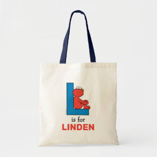 Elmo Alphabet   L Blauw Tote Bag