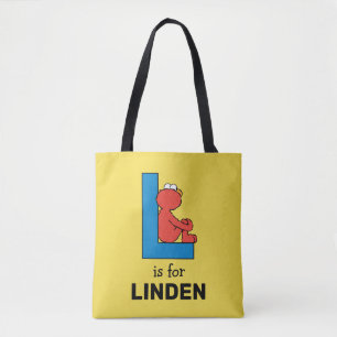 Elmo Alphabet   L Blauw Tote Bag