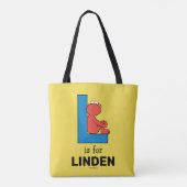 Elmo Alphabet | L Blauw Tote Bag (Achterkant)