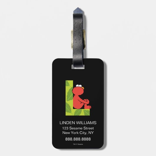 Elmo Alphabet | L Leaf Bagagelabel (Achterkant verticaal)