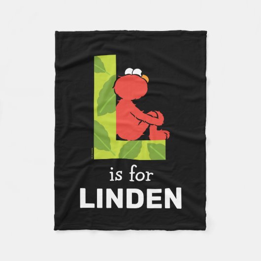 Elmo Alphabet | L Leaf Fleece Deken (Voorkant)