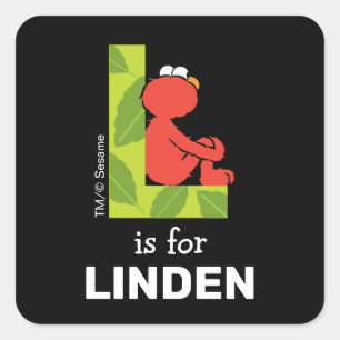 Elmo Alphabet   L Leaf Vierkante Sticker