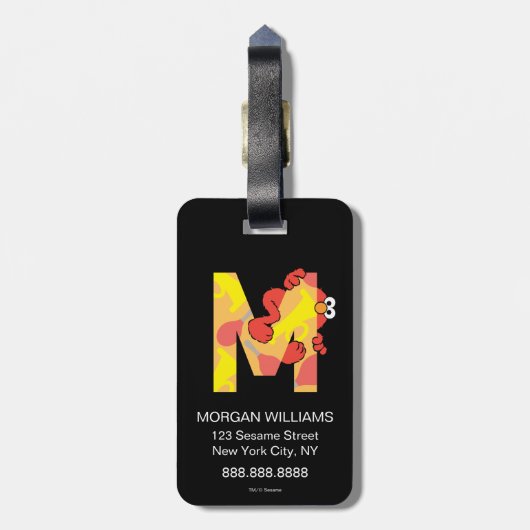 Elmo Alphabet | M Muziek Bagagelabel (Achterkant verticaal)
