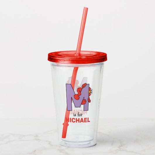 Elmo Alphabet | M PAARS Acryl Drinkbeker (Achterkant)