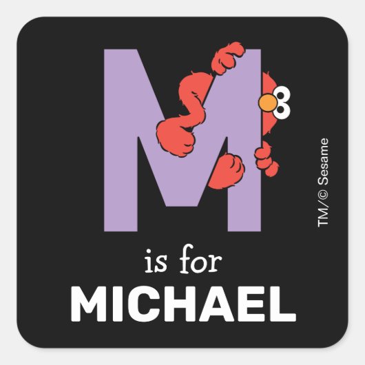 Elmo Alphabet | M PAARS Vierkante Sticker (Voorkant)