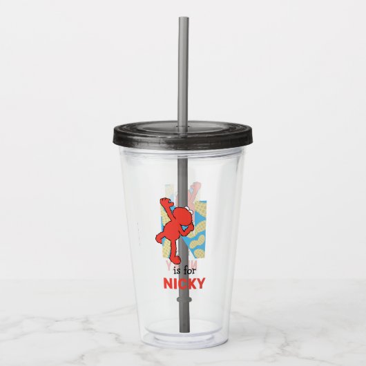 Elmo Alphabet | N Nuts Acryl Drinkbeker (Voorkant)