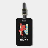 Elmo Alphabet | N Nuts Bagagelabel (Voorkant verticaal)