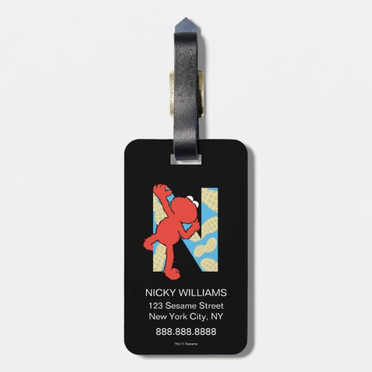 Elmo Alphabet | N Nuts Bagagelabel (Achterkant verticaal)