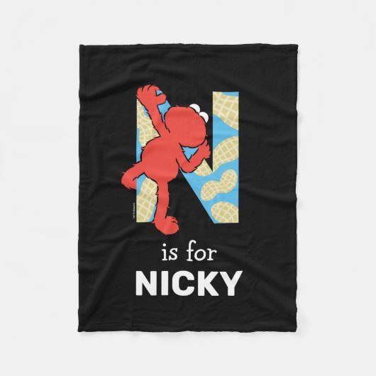 Elmo Alphabet | N Nuts Fleece Deken (Voorkant)