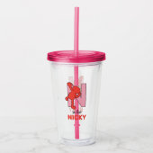Elmo Alphabet | N Roze Acryl Drinkbeker (Voorkant)