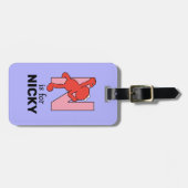 Elmo Alphabet | N Roze Bagagelabel (Voorkant horizontaal)