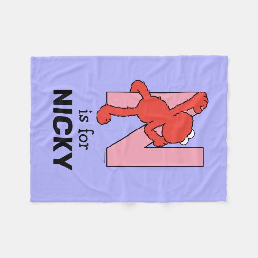 Elmo Alphabet | N Roze Fleece Deken (Voorkant (Horizontaal))