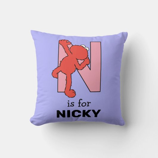 Elmo Alphabet | N Roze Kussen (Voorkant)