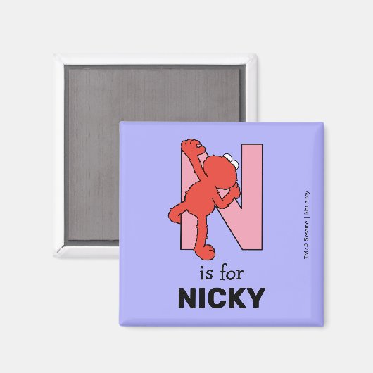 Elmo Alphabet | N Roze Magneet (Voorkant / Achterkant)