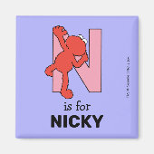 Elmo Alphabet | N Roze Magneet (Voorkant)