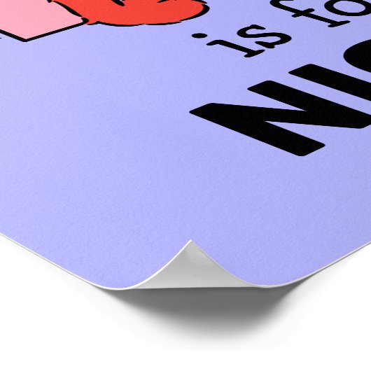 Elmo Alphabet | N Roze Poster (Hoek)