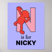 Elmo Alphabet | N Roze Poster (Voorkant)