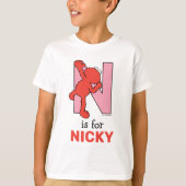 Elmo Alphabet | N Roze T-shirt (Voorkant)