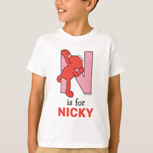 Elmo Alphabet   N Roze T-shirt