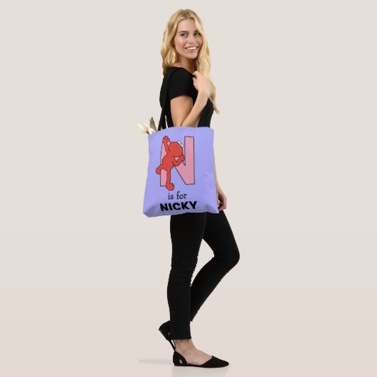 Elmo Alphabet | N Roze Tote Bag (Op model)