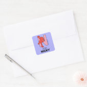 Elmo Alphabet | N Roze Vierkante Sticker (Envelop)