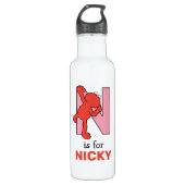 Elmo Alphabet | N Roze Waterfles (Voorkant)