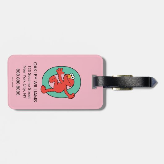 Elmo Alphabet | O BLAUWGROEN Bagagelabel (Achterkant horizontaal)