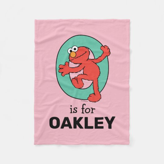Elmo Alphabet | O BLAUWGROEN Fleece Deken (Voorkant)