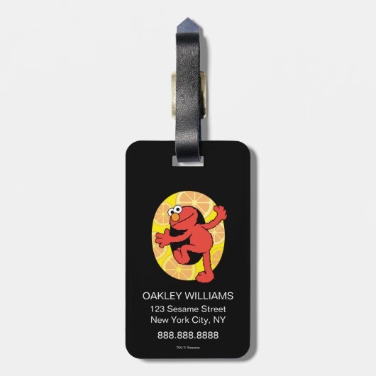 Elmo Alphabet | O ORANJE Bagagelabel (Achterkant verticaal)