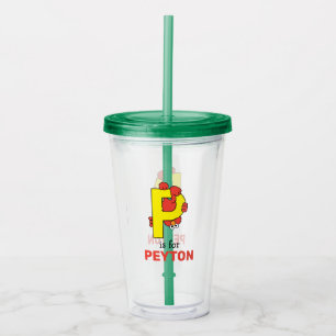 Elmo Alphabet P Geel Acryl Drinkbeker