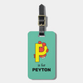 Elmo Alphabet | P Geel Bagagelabel (Voorkant verticaal)