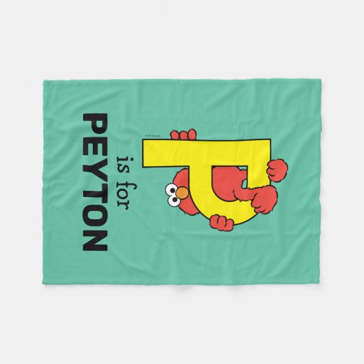 Elmo Alphabet | P Geel Fleece Deken (Voorkant (Horizontaal))
