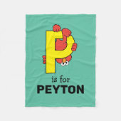 Elmo Alphabet | P Geel Fleece Deken (Voorkant)