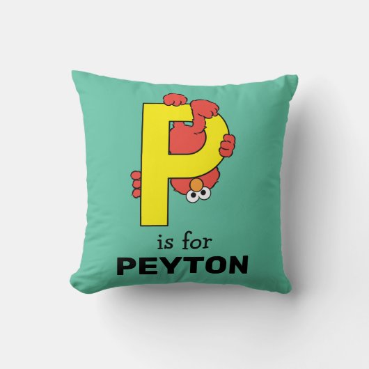 Elmo Alphabet | P Geel Kussen (Voorkant)