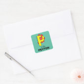 Elmo Alphabet | P Geel Vierkante Sticker (Envelop)