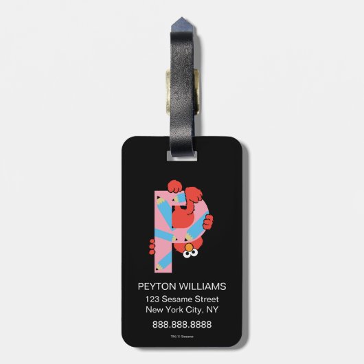 Elmo Alphabet | P-Raad Bagagelabel (Achterkant verticaal)