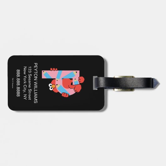 Elmo Alphabet | P-Raad Bagagelabel (Achterkant horizontaal)