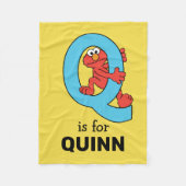 Elmo Alphabet | Q Blue Fleece Deken (Voorkant)
