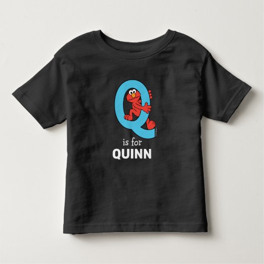Elmo Alphabet | Q Blue Kinder Shirts (Voorkant)