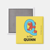 Elmo Alphabet | Q Blue Magneet (Voorkant / Achterkant)