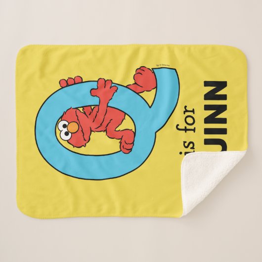 Elmo Alphabet | Q Blue Sherpa Deken (Voorkant (horizontaal))