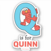 Elmo Alphabet | Q Blue Sticker (Voorkant)