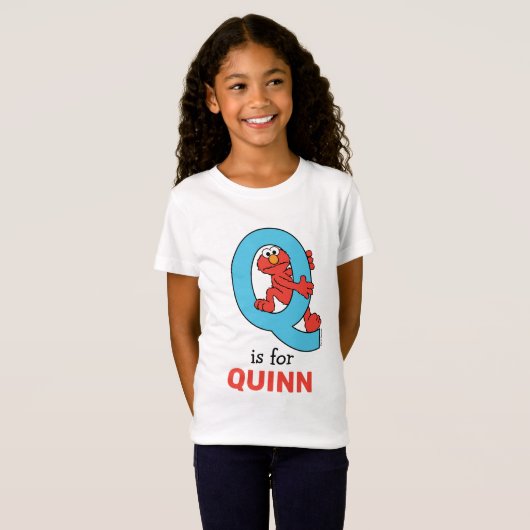 Elmo Alphabet | Q Blue T-shirt (Voorkant volledig)