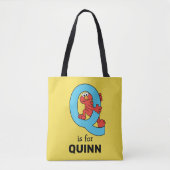 Elmo Alphabet | Q Blue Tote Bag (Voorkant)