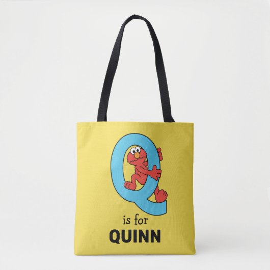 Elmo Alphabet | Q Blue Tote Bag (Voorkant)