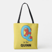 Elmo Alphabet | Q Blue Tote Bag (Achterkant)